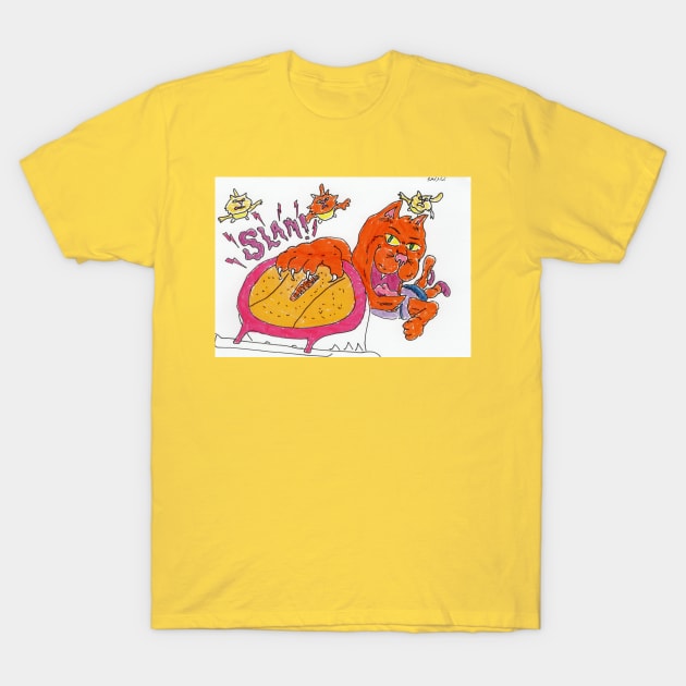 Slam Dunk Cat! T-Shirt by ConidiArt